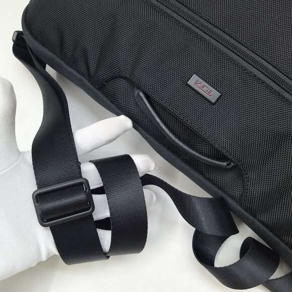 Tumi 2Way Balistic Black Nylon Alpha Computer Briefcase Business Crossbody Bag - Picture 7 of 16